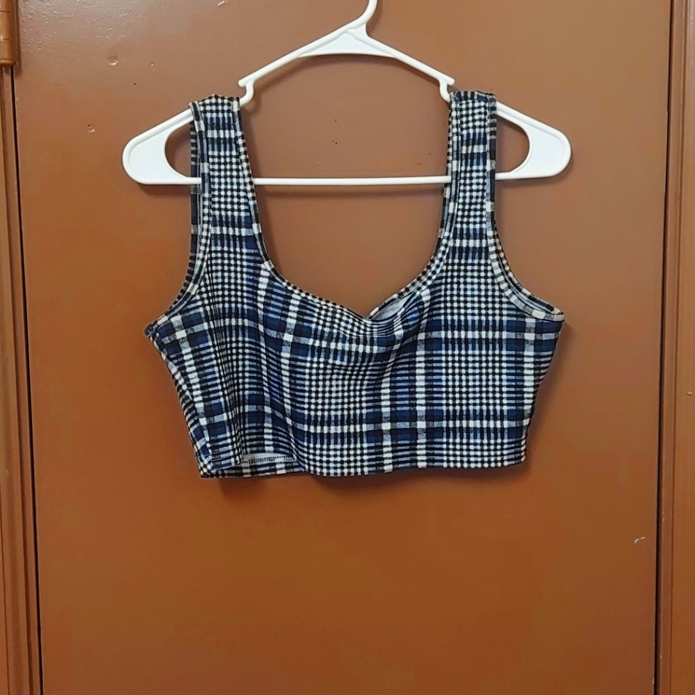 Plaid Cropped Tank Top